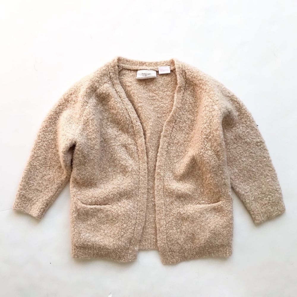 ZARA cream open front cardigan EUC 18-24 months